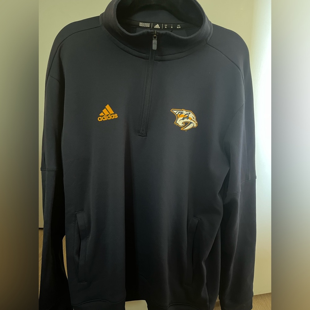 Adidas Navy Pullover with White Logo